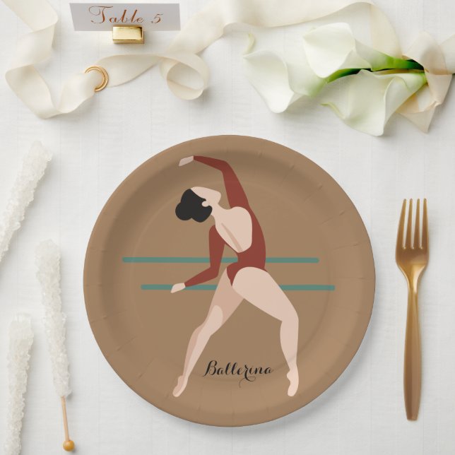 Plato De Papel Ballerina personalizada (Boda)