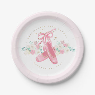Plato De Papel Ballerina Pointe Shoes Baby Shower
