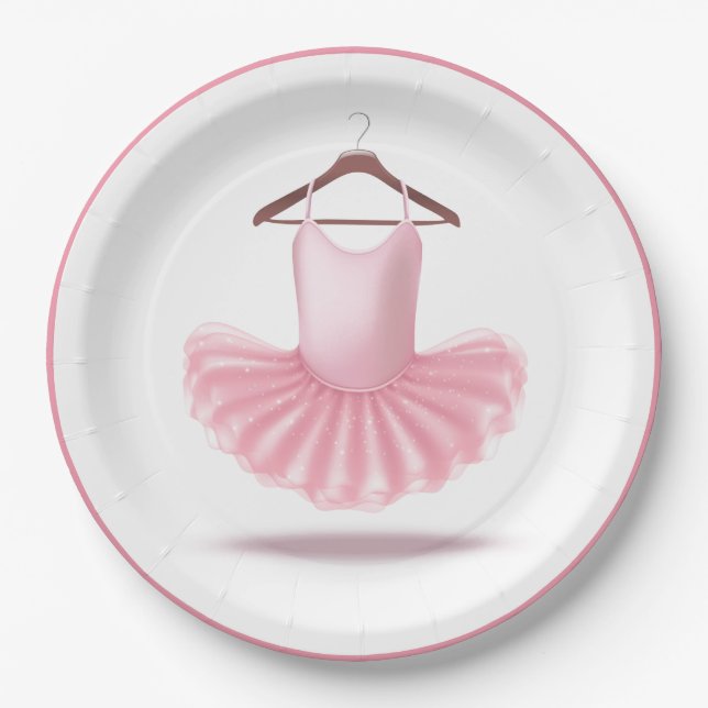 Plato De Papel Ballerina Tutu Ballet Pink Girly Elegly Glam (Anverso)
