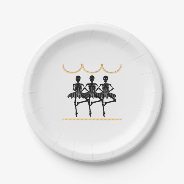 Plato De Papel Ballerinas en Halloween (Anverso)