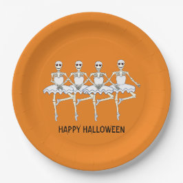 Plato De Papel Ballet bailando esqueletos fiesta de Halloween