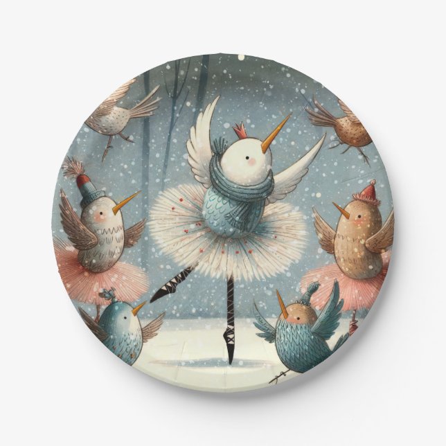 Plato De Papel Ballet Birds (Anverso)