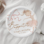 Plato De Papel Ballet Cute Chicas Pastel Ballerina Cumpleaños<br><div class="desc">Este encantador plato de cumpleaños desechable presenta una deliciosa temática de bailarina,  con "Bon Appétit" como la estrella del diseño. Perfecto para el día especial de tu bailarina.</div>