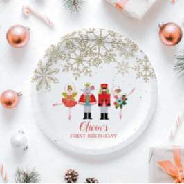Plato De Papel Ballet de invierno Nutcracker Copo de nieve Cumple