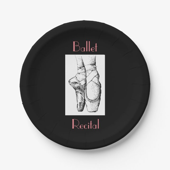 Plato De Papel Ballet Placas de papel recital (Anverso)