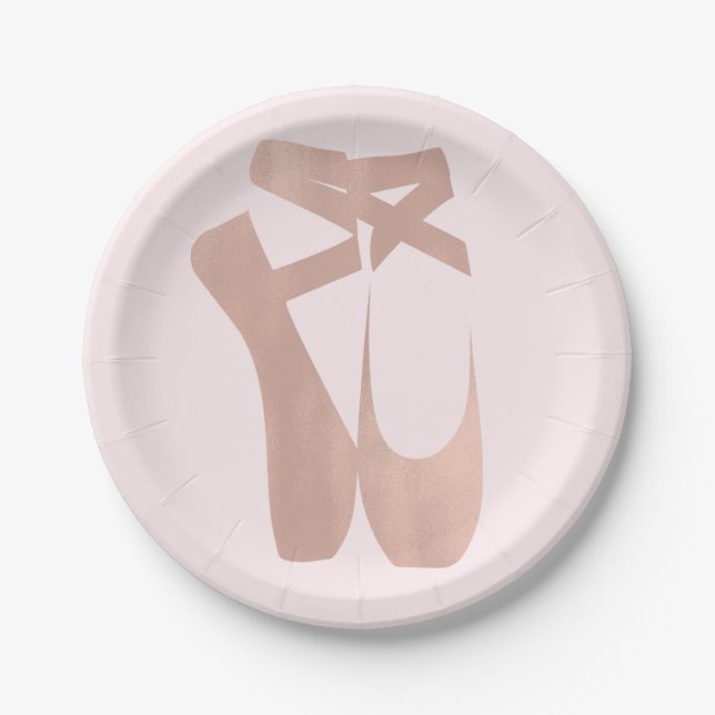 Plato De Papel Ballet Rosado Slippers Ballerina Fiesta de Cumplea (Anverso)