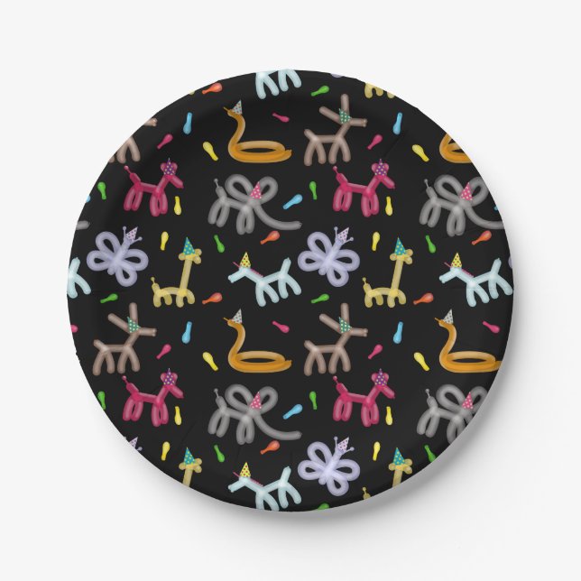 Plato De Papel Balloon Animals Kids Birthday Party Theme (Anverso)