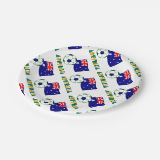Plato De Papel Balón de fútbol australiano y bandera cubierta