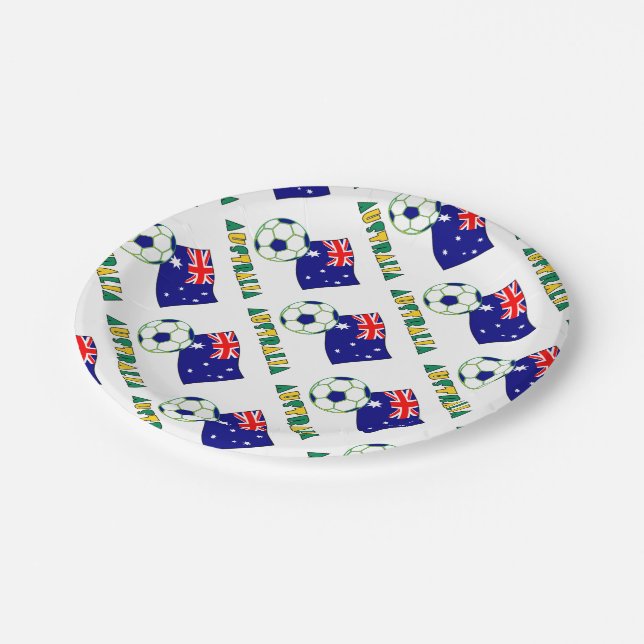 Plato De Papel Balón de fútbol australiano y bandera cubierta (Angular)