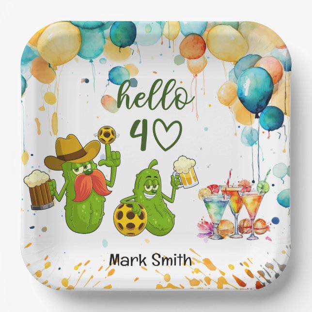 Plato De Papel Baloncesto 40 cumpleaños (Anverso)