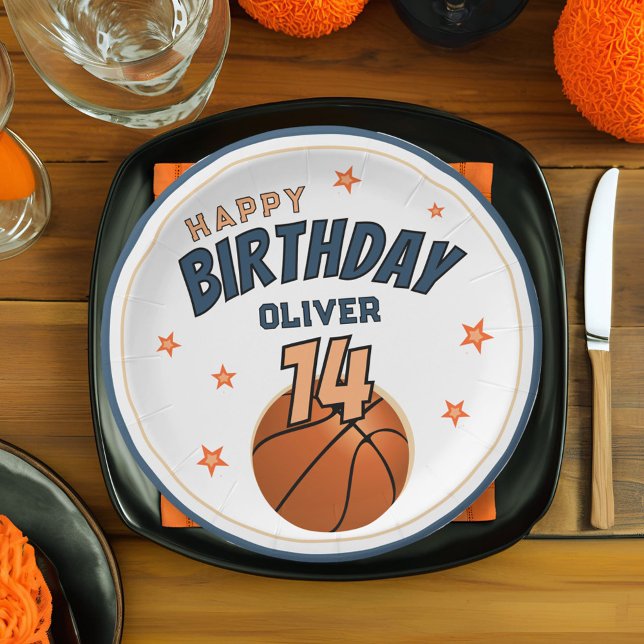 Plato De Papel Baloncesto Ball Sports Happy Birday (Subido por el creador)