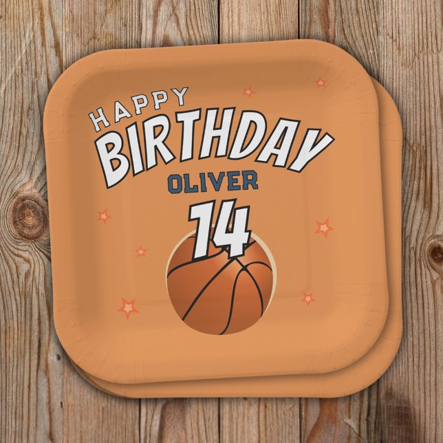 Plato De Papel Baloncesto Ball Sports Happy Birday Fiesta (Subido por el creador)