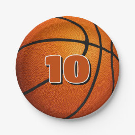 Plato De Papel baloncesto de natalidad deportiva para niños