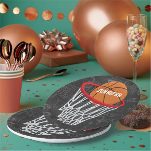 Plato De Papel Baloncesto personalizado y aro de la pizarra