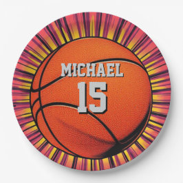 Plato De Papel Baloncesto Tu Nombre Pop Art