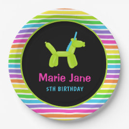 PLATO DE PAPEL BALONES DE ANIMALES DEL CUMPLEAÑOS