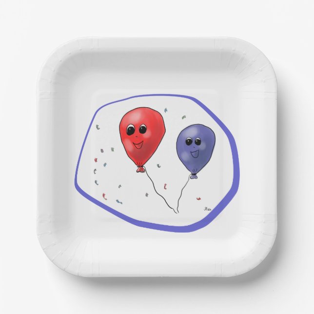 Plato De Papel Balones divertidos (Anverso)