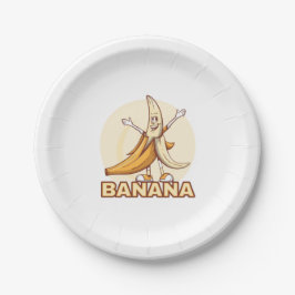 Plato De Papel Banana divertida