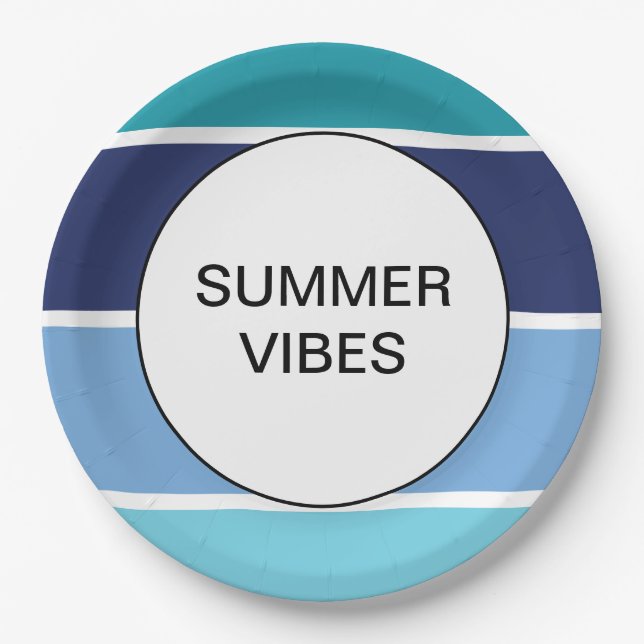 Plato De Papel Banda azul (Anverso)