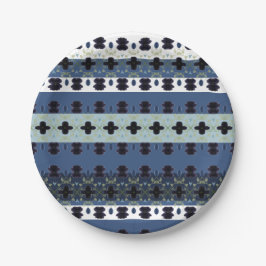 Plato De Papel Banda de estilo azul