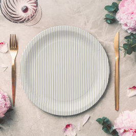 Plato De Papel Banda de puntas beige y blanco