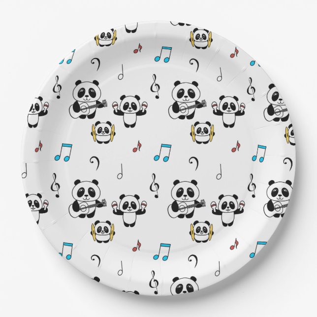 Plato De Papel Banda Panda - 1000Pandas por Amanda Roos (Anverso)