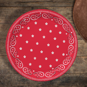 Plato De Papel Bandana roja Minimalista y sincera