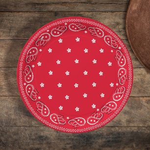 Plato De Papel Bandana roja Minimalista y sincera
