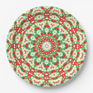 Plato De Papel Bandana Shawl, Naranja brillante, verde