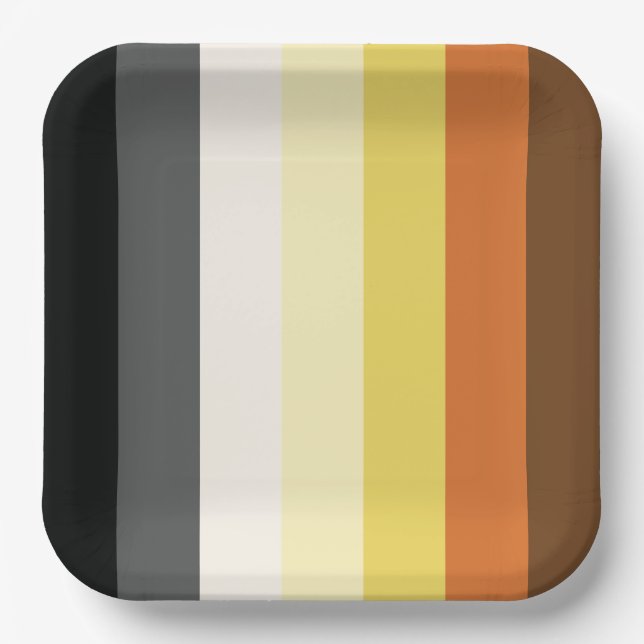 Plato De Papel Bandas de Orgullo de Oso (Anverso)