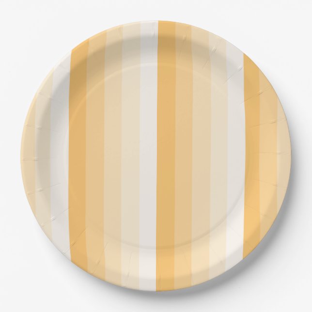 Plato De Papel Bandas de sombra amarillas (Anverso)