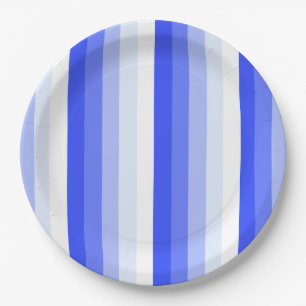Plato De Papel Bandas de sombra azules reales