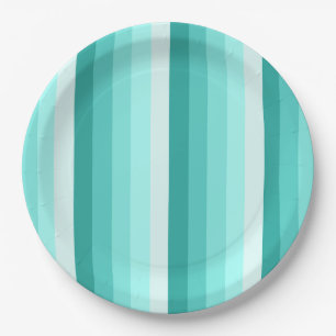 Plato De Papel Bandas de sombra turquesa