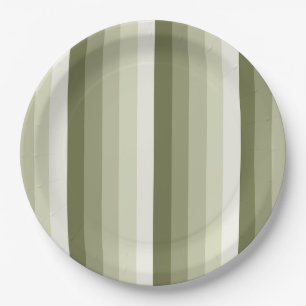 Plato De Papel Bandas de sombra verde oliva