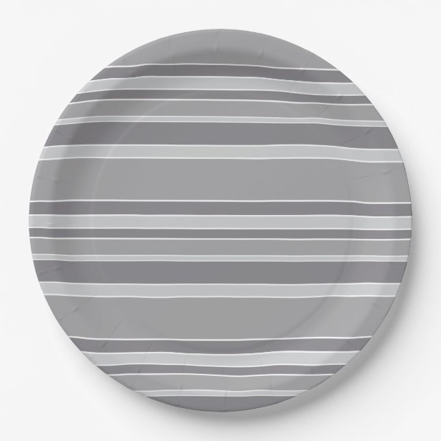 Plato De Papel Bandas grises (Anverso)