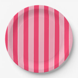 Plato De Papel Bandas rosadas