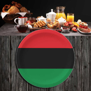 Plato De Papel Bandera africana y fanático deportivo de la Unió