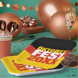 Plato De Papel Bandera alemana del Oktoberfest Octoberfest