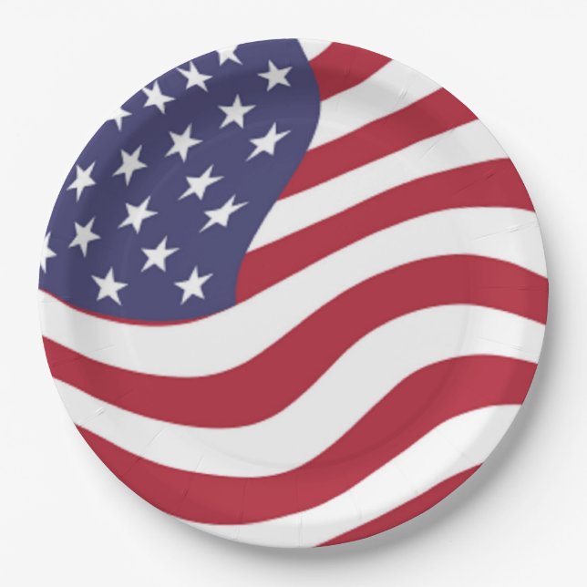 PLATO DE PAPEL BANDERA AMERICANA (Anverso)
