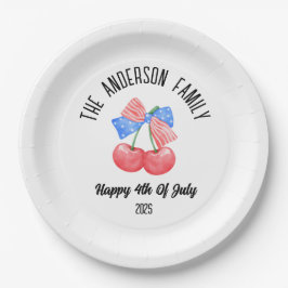 Plato De Papel Bandera americana corta doblar nombre personalizad