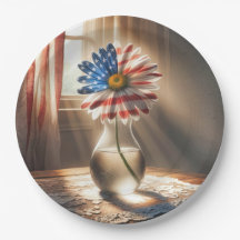 Bandera Americana Daisy In Glass Vase