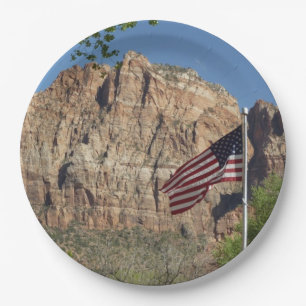 Plato De Papel Bandera Americana en el Parque Nacional Zion I