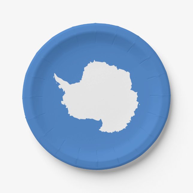 Plato De Papel Bandera antártica patriótica (Anverso)