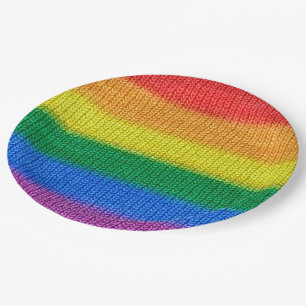 Plato De Papel Bandera arco iris tejer Tiras sin inconvenientes
