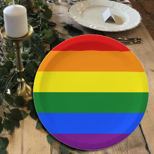 Plato De Papel Bandera arcoiris, Orgullo, Arcoiris/LGBT