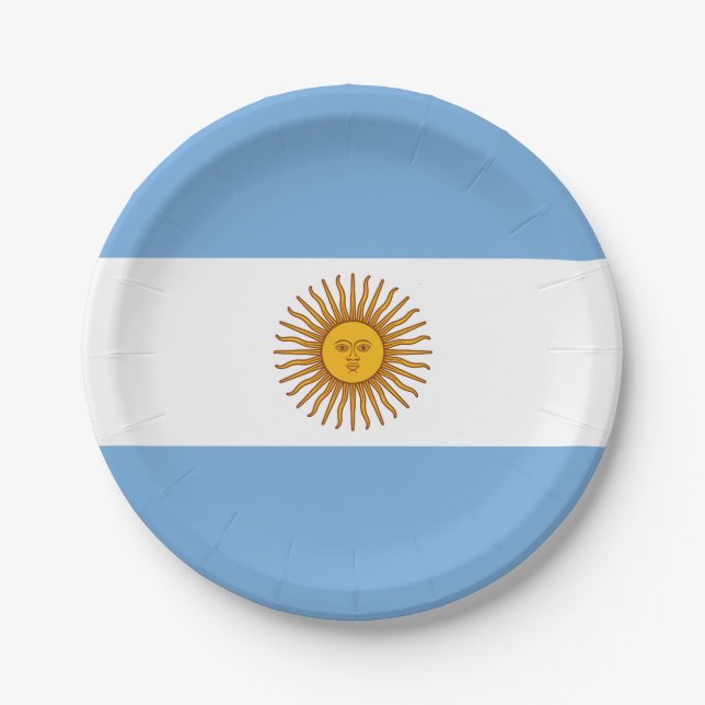 Plato De Papel Bandera argentina (Anverso)