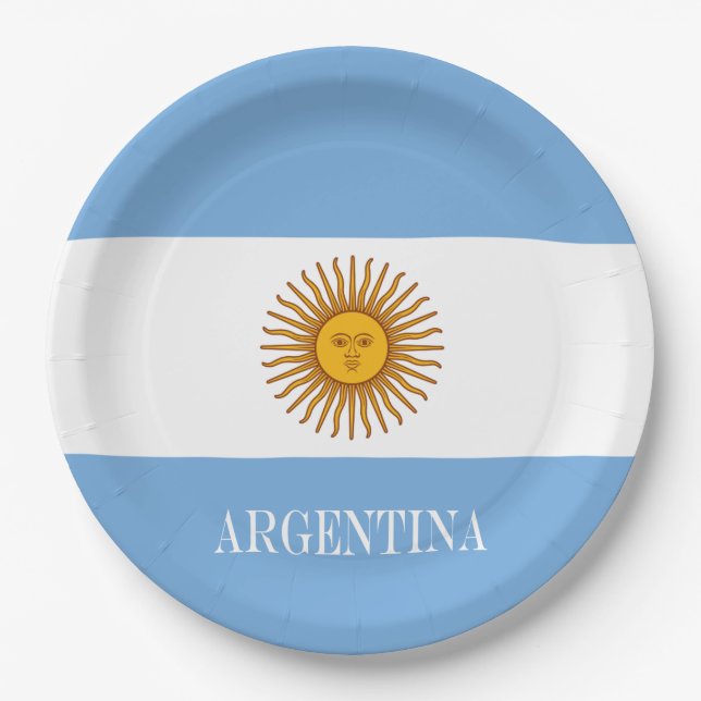 Plato De Papel Bandera argentina Bandera De Argentina (Anverso)