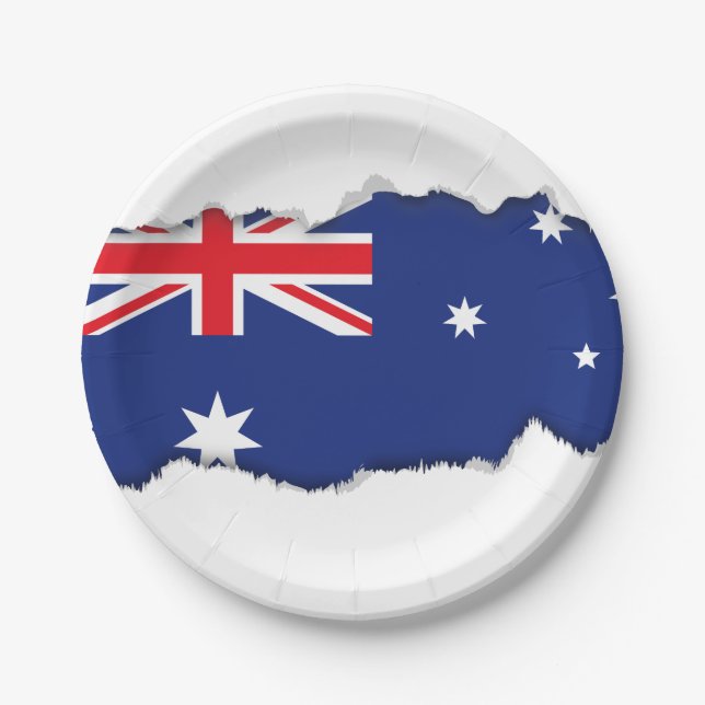 Plato De Papel Bandera australiana (Anverso)