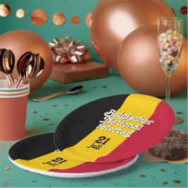 Plato De Papel Bandera belga de Belgischer Nationalfeiertag