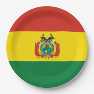 Plato De Papel Bandera: Bolivia